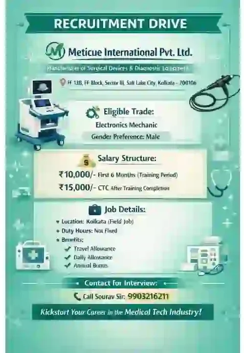 “Howrah job vacancy electronics mechanic Kolkata”